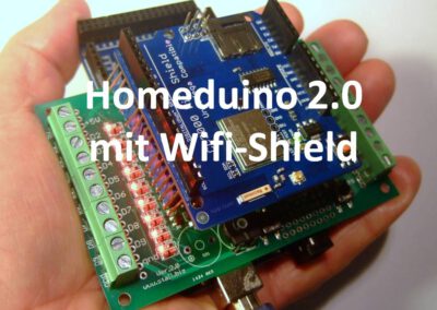 Der Homeduino 2.0 mit CC3000-Wifi-Shield als Sensormodul für die Homematic